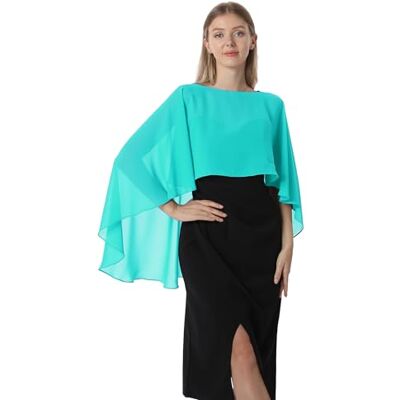 Hotshawl Capas de gasa para mujer, chales y echarpes para vestido de noche, capas para boda, Agua, Talla única Hotshawl Capas de gasa para mujer, chales y echarpes para vestido de noche, capas para boda, Agua, Talla única