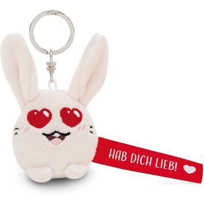 NICI Llavero Hab Dich lieb de 5 cm, color blanco, compañero de fidelidad para mochila o bolso, llavero para pequeños y grandes NICI Llavero Hab Dich lieb de 5 cm, color blanco, compañero de fidelidad para mochila o bolso, llavero para pequeños y grandes
