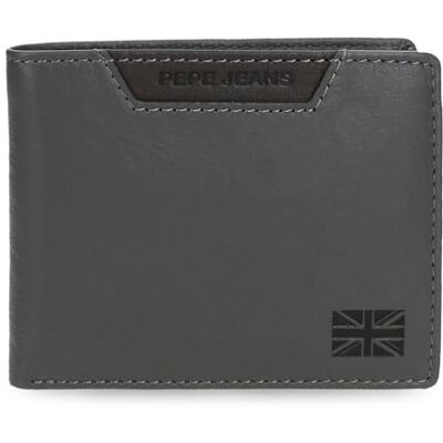 Pepe Jeans Indiana Cartera Horizontal con Billetera Extraible Gris 11x8,5x1 cms Piel by Joumma Bags Pepe Jeans Indiana Cartera Horizontal con Billetera Extraible Gris 11x8,5x1 cms Piel by Joumma Bags