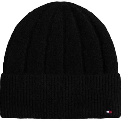 Tommy Hilfiger Gorro de Punto Mujer Flag Fluffy Beanie, Negro (Black), Talla Única Tommy Hilfiger Gorro de Punto Mujer Flag Fluffy Beanie, Negro (Black), Talla Única