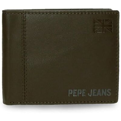 Pepe Jeans Cortland Cartera Horizontal con Billetera Extraible Verde 11x8,5x1 cms Piel by Joumma Bags Pepe Jeans Cortland Cartera Horizontal con Billetera Extraible Verde 11x8,5x1 cms Piel by Joumma Bags
