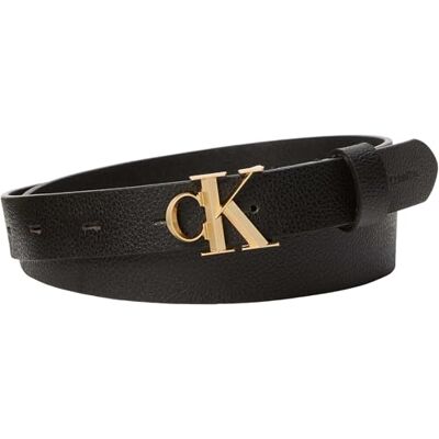 Calvin Cinturón Mujer Buckle 2,5 cm de piel, Negro (Black/Antique Light Gold), 100 cm Calvin Cinturón Mujer Buckle 2,5 cm de piel, Negro (Black/Antique Light Gold), 100 cm