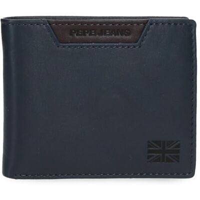 Pepe Jeans Indiana Cartera Horizontal con Billetera Extraible Azul 11x8,5x1 cms Piel by Joumma Bags Pepe Jeans Indiana Cartera Horizontal con Billetera Extraible Azul 11x8,5x1 cms Piel by Joumma Bags