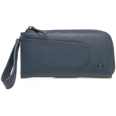 Piquadro Akron, Cartera de piel para Smartphone, apertura en forma de L, Azul Marino Piquadro Akron, Cartera de piel para Smartphone, apertura en forma de L, Azul Marino