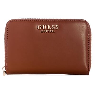 GUESS Laurel Cartera Mediana con Cremallera para Mujer, Color coñac, Talla única GUESS Laurel Cartera Mediana con Cremallera para Mujer, Color coñac, Talla única