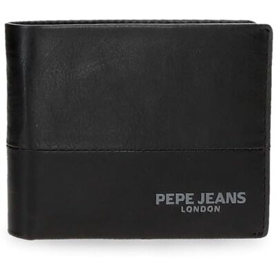 Pepe Jeans Ithaca Cartera Horizontal con Billetera Extraible Negro 11x8,5x1 cms Piel by Joumma Bags Pepe Jeans Ithaca Cartera Horizontal con Billetera Extraible Negro 11x8,5x1 cms Piel by Joumma Bags
