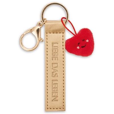 NICI Llavero de piel sintética con texto en inglés "Love das Leben gold" 10 cm NICI Llavero de piel sintética con texto en inglés "Love das Leben gold" 10 cm