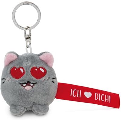 NICI Llavero de gato con texto en alemán Ich Herz dich!, rojo, 5 cm NICI Llavero de gato con texto en alemán Ich Herz dich!, rojo, 5 cm