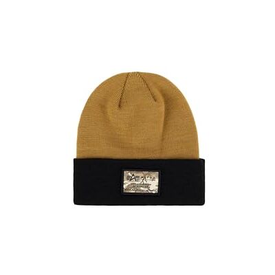 Alpha Crew C Label Beanie para Hombre Khaki One Size Alpha Crew C Label Beanie para Hombre Khaki One Size