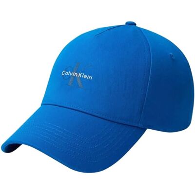 Calvin Mono Logo Gorra de 5 Paneles para Hombre, Azul, Talla única Calvin Mono Logo Gorra de 5 Paneles para Hombre, Azul, Talla única
