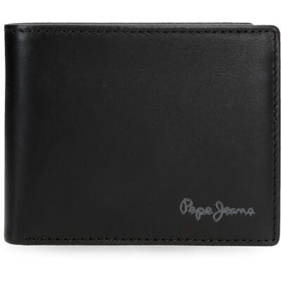 Pepe Jeans Luton Cartera Horizontal con Billetera Extraible Negro 11x8,5x1 cms Piel by Joumma Bags Pepe Jeans Luton Cartera Horizontal con Billetera Extraible Negro 11x8,5x1 cms Piel by Joumma Bags