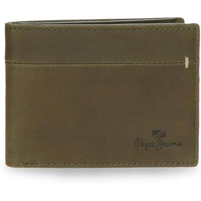 Pepe Jeans Staple Cartera Horizontal con Monedero Verde 11x8x1 cms Piel by Joumma Bags Pepe Jeans Staple Cartera Horizontal con Monedero Verde 11x8x1 cms Piel by Joumma Bags