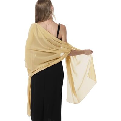 Hotshawl Chal chal chal de gasa y chales suaves pashmina para vestidos de noche en ocasiones formales Dorado talla única Hotshawl Chal chal chal de gasa y chales suaves pashmina para vestidos de noche en ocasiones formales Dorado talla única