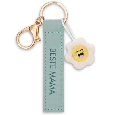 NICI Llavero de piel sintética con texto en alemán "Beste Mom", color turquesa, 10 NICI Llavero de piel sintética con texto en alemán "Beste Mom", color turquesa, 10