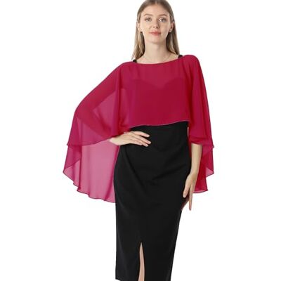 Hotshawl Cape001 Chal tipo Pashmina de gasa para mujer, One Size Hotshawl Cape001 Chal tipo Pashmina de gasa para mujer, One Size