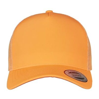 Flexfit Gorra de béisbol Unisex, diseño Retro neón Naranja neón Talla única Flexfit Gorra de béisbol Unisex, diseño Retro neón Naranja neón Talla única