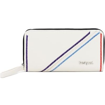 Desigual Cartera Grande troquelada, Blanco, Talla única, Accessories Cartera Larga de Poliuretano Desigual Cartera Grande troquelada, Blanco, Talla única, Accessories Cartera Larga de Poliuretano