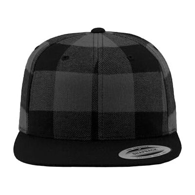 Flexfit Gorra Unisex de Franela a Cuadros, Negro/cha, Talla única Flexfit Gorra Unisex de Franela a Cuadros, Negro/cha, Talla única