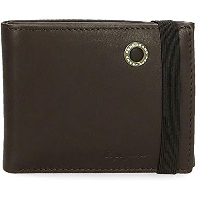 Pepe Jeans Badge Cartera con cinta elástica Marrón 11,5x8,5x1 cms Piel Pepe Jeans Badge Cartera con cinta elástica Marrón 11,5x8,5x1 cms Piel