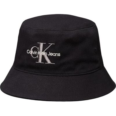Calvin Sombrero de Pescador Hombre Monologo Embroidery Bucket Hat de algodón, Negro (Black), Talla Única Calvin Sombrero de Pescador Hombre Monologo Embroidery Bucket Hat de algodón, Negro (Black), Talla Única
