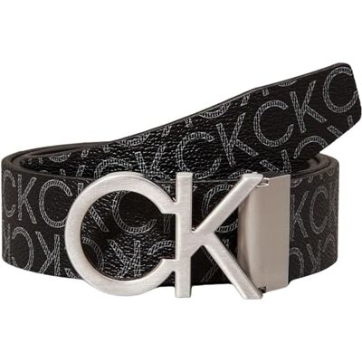 Calvin Cinturón Hombre Ck Rev.Adj. New Mono Belt 3.5 cm Cinturón de Piel Sintética, Negro (Black Monogram), 80 cm Calvin Cinturón Hombre Ck Rev.Adj. New Mono Belt 3.5 cm Cinturón de Piel Sintética, Negro (Black Monogram), 80 cm