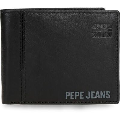 Pepe Jeans Cortland Cartera Horizontal con Billetera Extraible Negro 11x8,5x1 cms Piel by Joumma Bags Pepe Jeans Cortland Cartera Horizontal con Billetera Extraible Negro 11x8,5x1 cms Piel by Joumma Bags