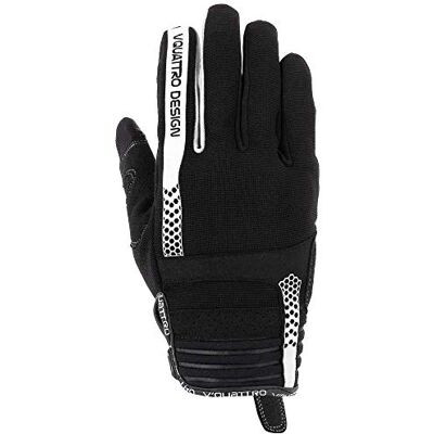 V Quattro Design Rush 18 Guantes para hombre, color negro y blanco, talla L V Quattro Design Rush 18 Guantes para hombre, color negro y blanco, talla L