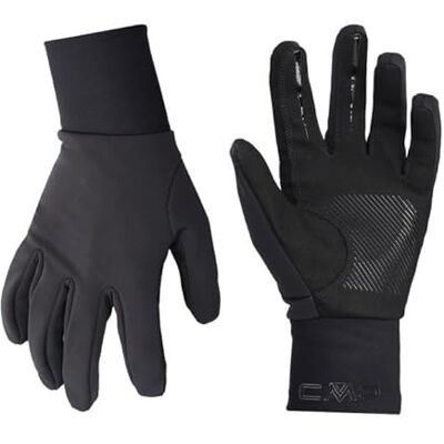 CMP Man Gloves Hybrid Softshell, Negro, XS, Negro, Talla única CMP Man Gloves Hybrid Softshell, Negro, XS, Negro, Talla única