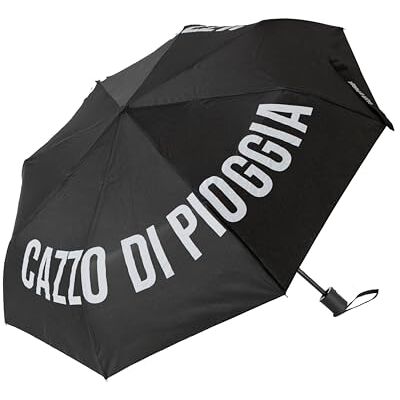 Fisura – Paraguas plegable original “cazzo di pioggia” negro. Paraguas mujer pequeño automático. Tamaño de viaje. Resistente al viento. 96 cm de diámetro abierto. Fisura – Paraguas plegable original “cazzo di pioggia” negro. Paraguas mujer pequeño automático. Tamaño de viaje. Resistente al viento. 96 cm de diámetro abierto.