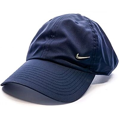 Nike U NK H86 Cap NK Metal Swoosh Hat, Unisex adulto, Azul Marino/Metallic Silver, MISC Nike U NK H86 Cap NK Metal Swoosh Hat, Unisex adulto, Azul Marino/Metallic Silver, MISC