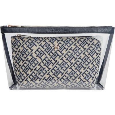 Tommy Hilfiger TH Icon Washbag 2 Pack Jacq Aw0aw18708, Otros Accesorios Pequeños Mujer, Azul (Azul Mono), Talla Única Tommy Hilfiger TH Icon Washbag 2 Pack Jacq Aw0aw18708, Otros Accesorios Pequeños Mujer, Azul (Azul Mono), Talla Única
