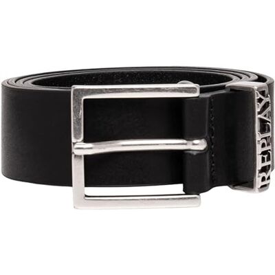 Replay Cinturón para hombre AM2710, 0094 Silver Black, 95 cm Replay Cinturón para hombre AM2710, 0094 Silver Black, 95 cm