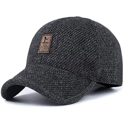 VoilaLove Gorra de béisbol de Lana cálida de Lana Tweed para Hombre con Orejeras Plegables, A-Negro, M VoilaLove Gorra de béisbol de Lana cálida de Lana Tweed para Hombre con Orejeras Plegables, A-Negro, M