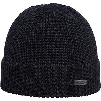 Eisglut Klaas Gorro de Lana Merino para Hombre, Color Negro, M 57-58 cm Eisglut Klaas Gorro de Lana Merino para Hombre, Color Negro, M 57-58 cm