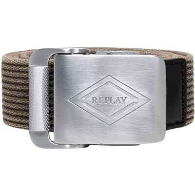 Replay Cinturón para hombre AM2682, 0876 Dark Olive, 85 cm Replay Cinturón para hombre AM2682, 0876 Dark Olive, 85 cm