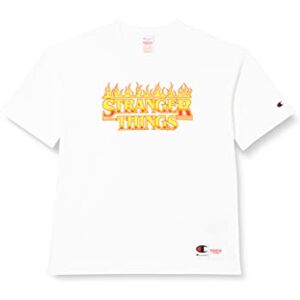 Champion X Stranger Things Camiseta Crewneck Camiseta Crewneck Unisex-Adulto, Blanco (WW007), XXL