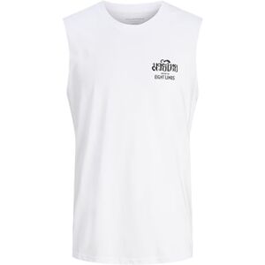 JACK & JONES Camiseta Jorcombat para Hombre SL Crew Neck SMU, Blanco Brillante, XL JACK & JONES Camiseta Jorcombat para Hombre SL Crew Neck SMU, Blanco Brillante, XL