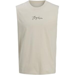 JACK & JONES Jorscript tee SL Crew Neck SMU Camiseta para Hombre, Blanco Envejecido., XS JACK & JONES Jorscript tee SL Crew Neck SMU Camiseta para Hombre, Blanco Envejecido., XS