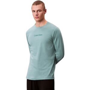 Calvin Camiseta de Manga Larga Hombre Crew Neck con Cuello Redondo, Turquesa (Trellis), L Calvin Camiseta de Manga Larga Hombre Crew Neck con Cuello Redondo, Turquesa (Trellis), L