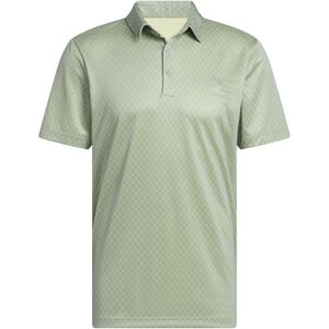Adidas Hombre Mens Core Allover Print Polo Shirt, Silver Green/Pure Sulfur, L Adidas Hombre Mens Core Allover Print Polo Shirt, Silver Green/Pure Sulfur, L