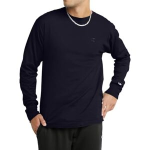 Champion Classic Long Sleeve T-Shirt, Standard Fit, Script & C Logo, Available in Regular and Big & Tall Camisa, Negro, Medium para Hombre Champion Classic Long Sleeve T-Shirt, Standard Fit, Script & C Logo, Available in Regular and Big & Tall Camisa, Negro, Medium para Hombre
