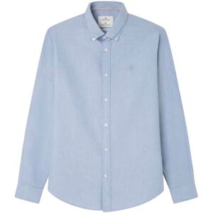 SPRINGFIELD Camisa Oxford Tencel Melange con Melocotón, Azul, M SPRINGFIELD Camisa Oxford Tencel Melange con Melocotón, Azul, M