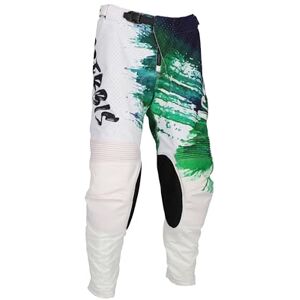 ROUGH&ROAD Pantalón K-Windy Vent Brush Blanco/Verde, Talla 32 ROUGH&ROAD Pantalón K-Windy Vent Brush Blanco/Verde, Talla 32