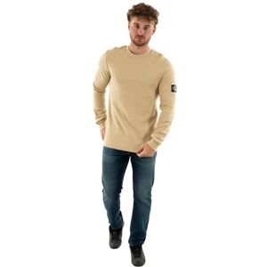 Calvin Camiseta de Manga Larga para Hombre Badge Waffle LS tee Basic, Beige (Pale Khaki), XXS Calvin Camiseta de Manga Larga para Hombre Badge Waffle LS tee Basic, Beige (Pale Khaki), XXS