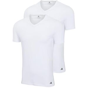 Adidas Herren Unterwäsche V Neck Shirt (2pk) -Active Flex Cotton Camiseta, White_, XL Hombres Adidas Herren Unterwäsche V Neck Shirt (2pk) -Active Flex Cotton Camiseta, White_, XL Hombres