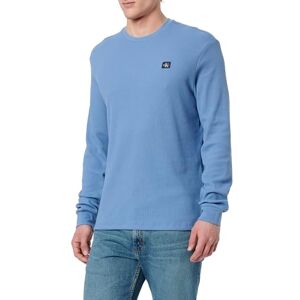 Calvin Camiseta de Manga Larga Hombre Waffle Badge tee con Cuello Redondo, Azul (Dull Nile Blue), M Calvin Camiseta de Manga Larga Hombre Waffle Badge tee con Cuello Redondo, Azul (Dull Nile Blue), M