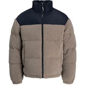 JACK & JONES Jcoflare Teddy Puffer Jacket, Color Pardo, S Hombres JACK & JONES Jcoflare Teddy Puffer Jacket, Color Pardo, S Hombres