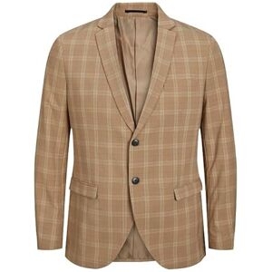 JACK & JONES JPRFRANCO Check Blazer, Chaqueta de Traje de los Hombres, Petrified Oak/Checks:Super Slim FIT, 56 JACK & JONES JPRFRANCO Check Blazer, Chaqueta de Traje de los Hombres, Petrified Oak/Checks:Super Slim FIT, 56