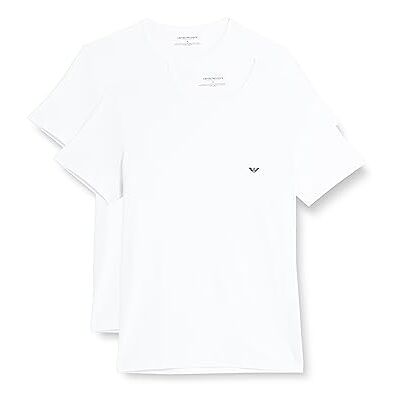 Giorgio Armani Underwear 2-Pack T-Shirt Crew Neck Logo Camiseta, White/White, L Hombres Giorgio Armani Underwear 2-Pack T-Shirt Crew Neck Logo Camiseta, White/White, L Hombres