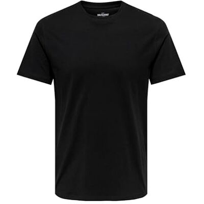 Only & Sons Onsmax Life Reg SS Stitch tee Noos,C5 Camiseta Hombre, Negro, XL Only & Sons Onsmax Life Reg SS Stitch tee Noos,C5 Camiseta Hombre, Negro, XL